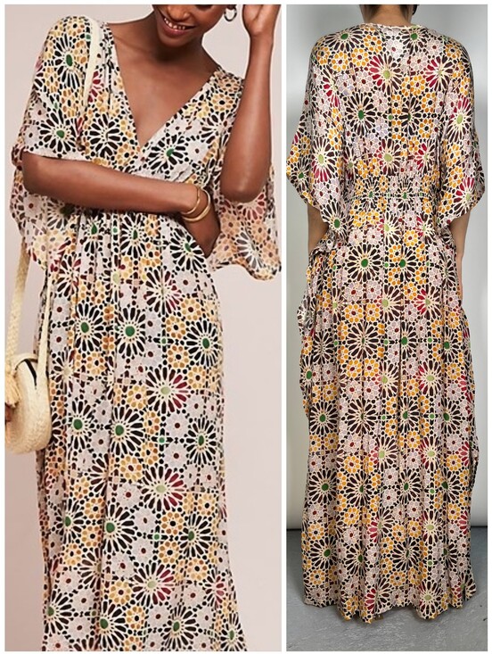 Anthropologie Dresses & Skirts - Rujuta Sheth Boho Colorful Daisy Maroon Green Yellow Flowy Kaftan Dress, OS